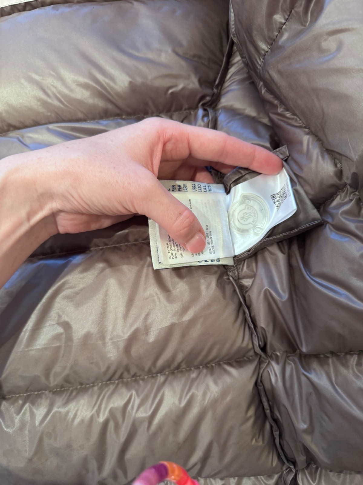 moncler beige/brown womens puffer jacket