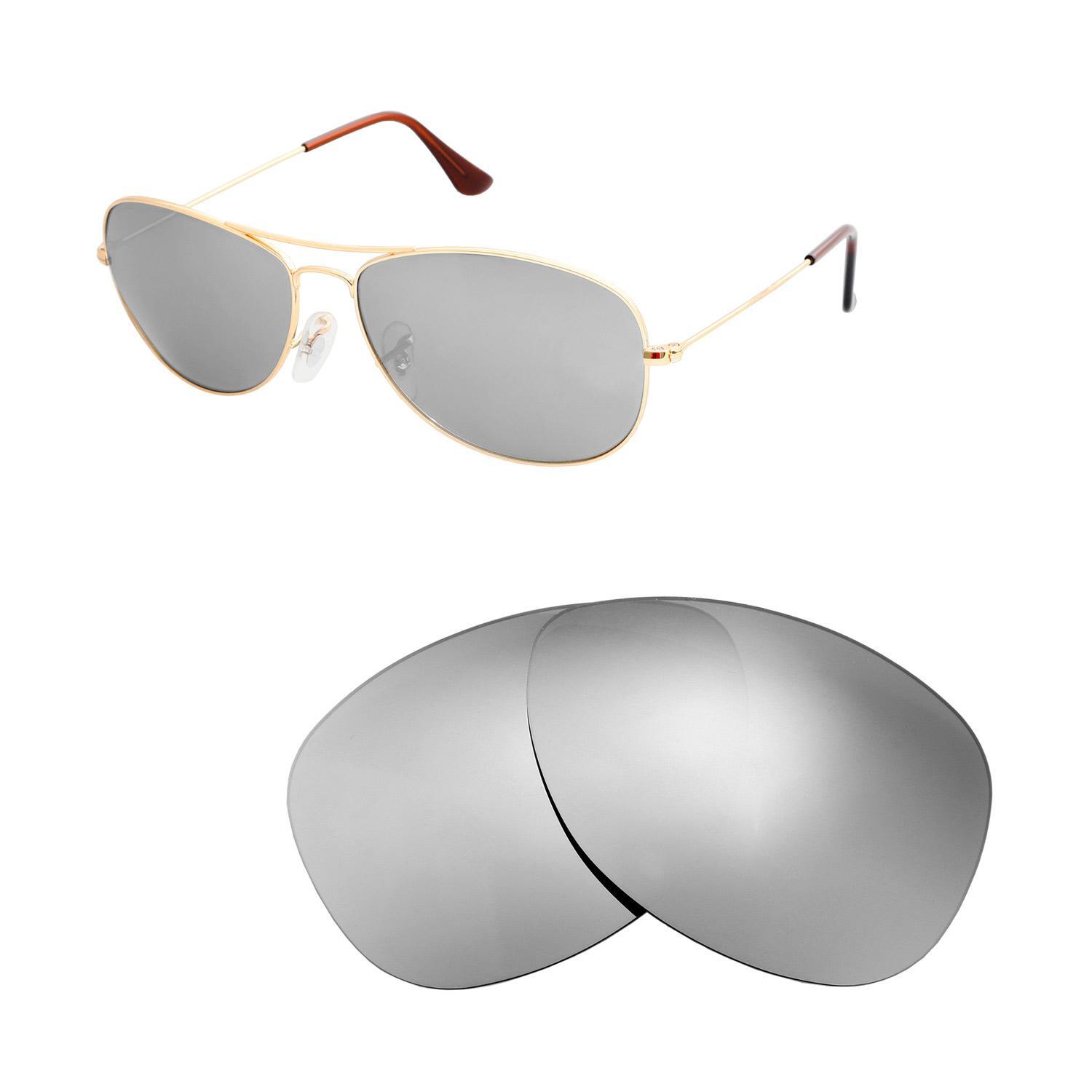 Walleva Titanium Polarized Replacement Lenses For Ray-Ban RB3362 Cockpit 59mm