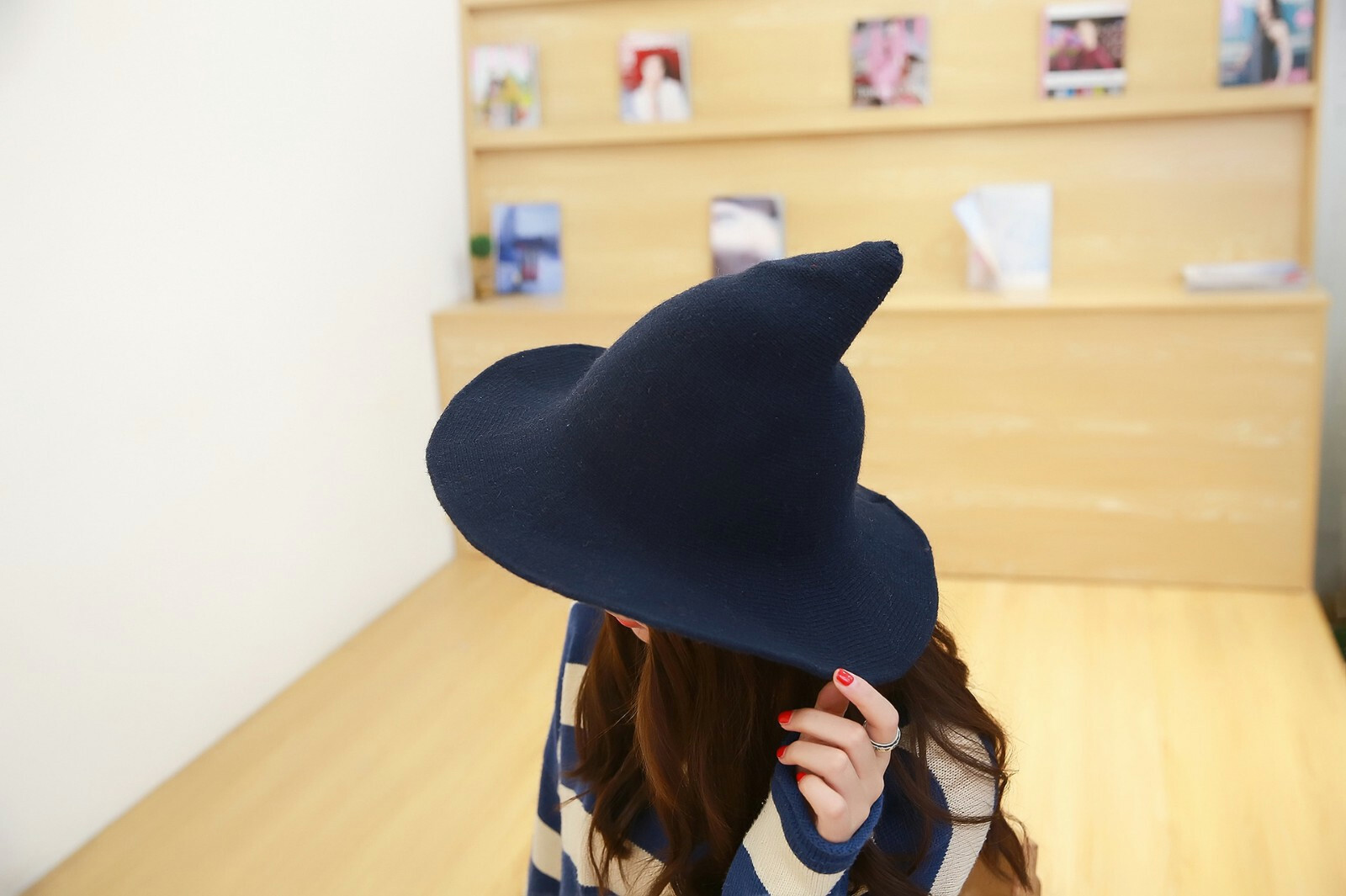 Halloween Creative Wizard Hat Black Velvet Hat Unisex Adult Costume Accessory