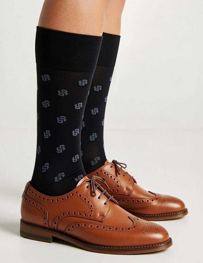 HUGO BOSS | Mens Black Geometric Pattern Socks | One Size UK 6-11 EU 40-46