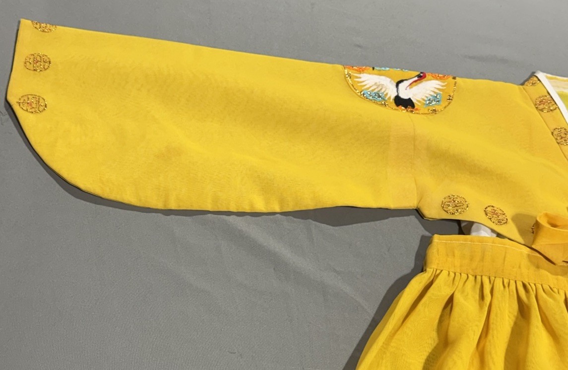 Custom Authentic Korean Hanbok Yellow Crane Formal Petite Traditional Petticoat