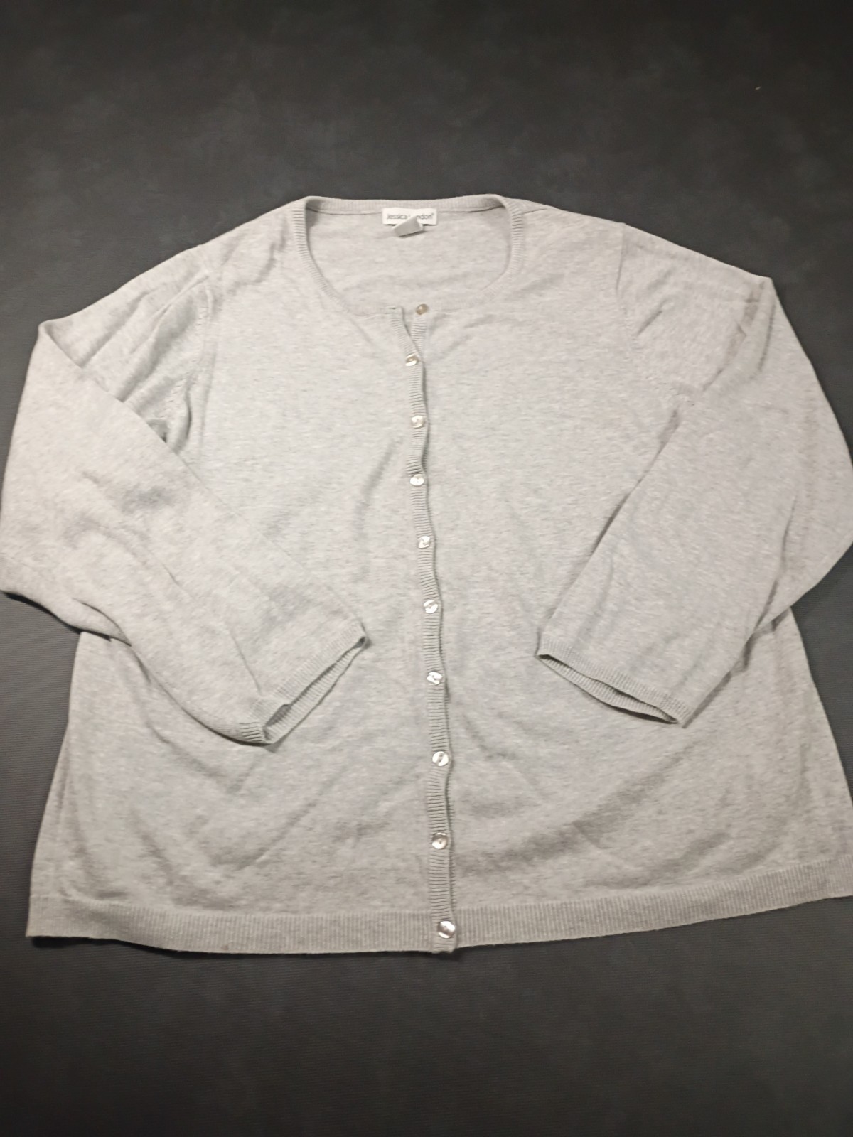 Jessica London Button-up Sweatshirt Women’s Plus Size 18/20 Gray