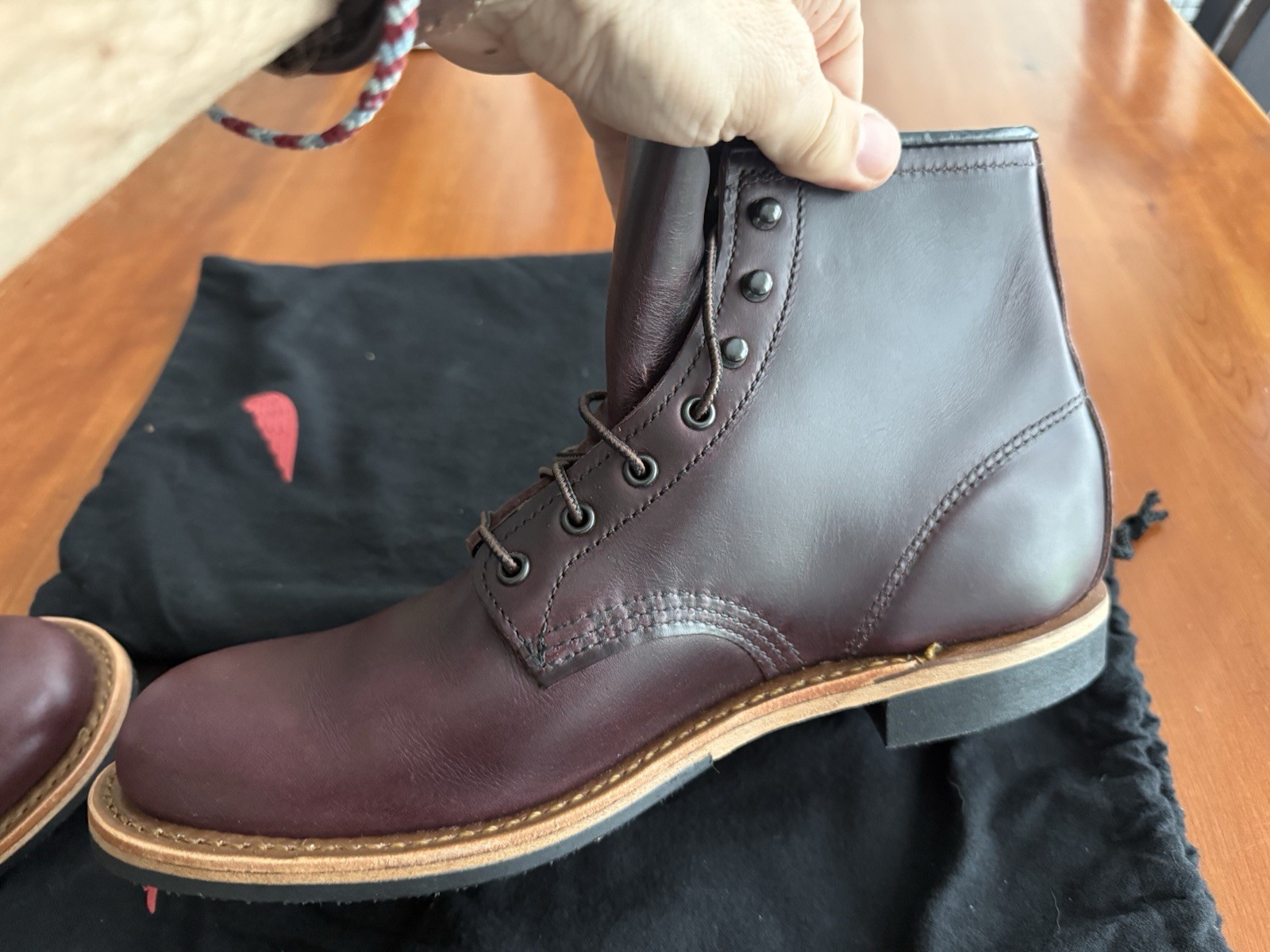 New Red Wing Beckman Men’s 6″ boot Black Cherry Excalibur Leather Mens 8.5 D 2nd