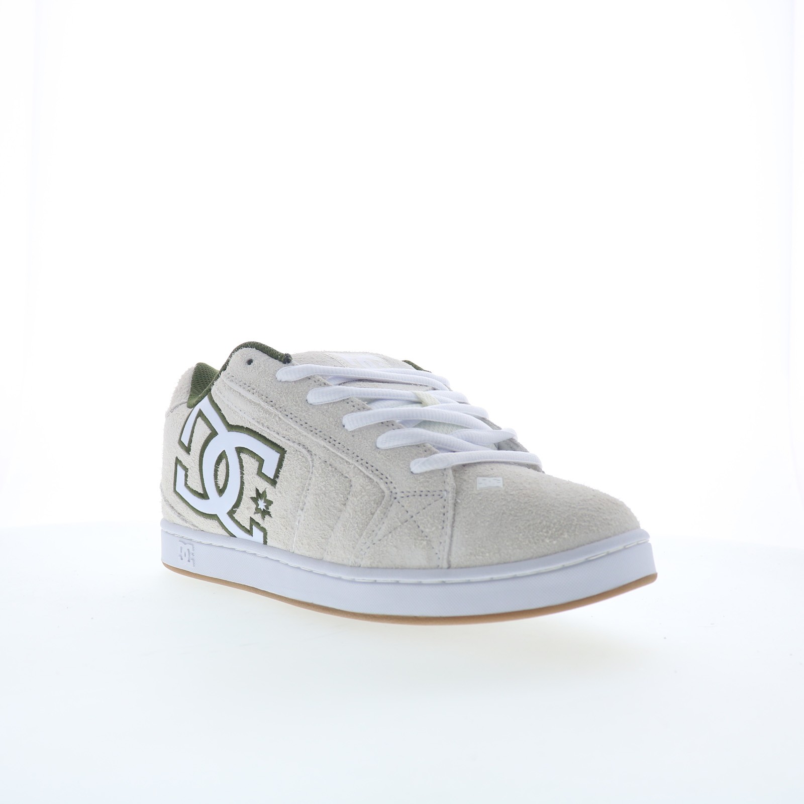 DC Net SE DC03260101-OWHGRN Mens White Suede Skate Inspired Sneakers Shoes