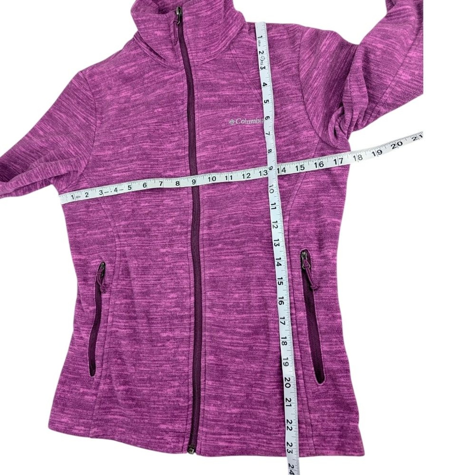 Columbia Women’s Fast Trek II Small Fleece Jacket Purple Pink Full Zip Pockets