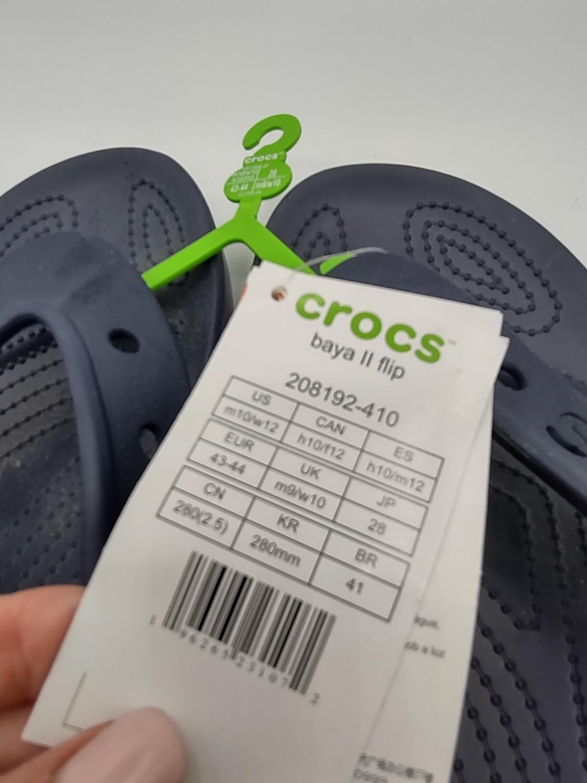Crocs Shoes Mens Size 10 Blue Baya II Flip Flop Rubber Sandals Comfort Casual
