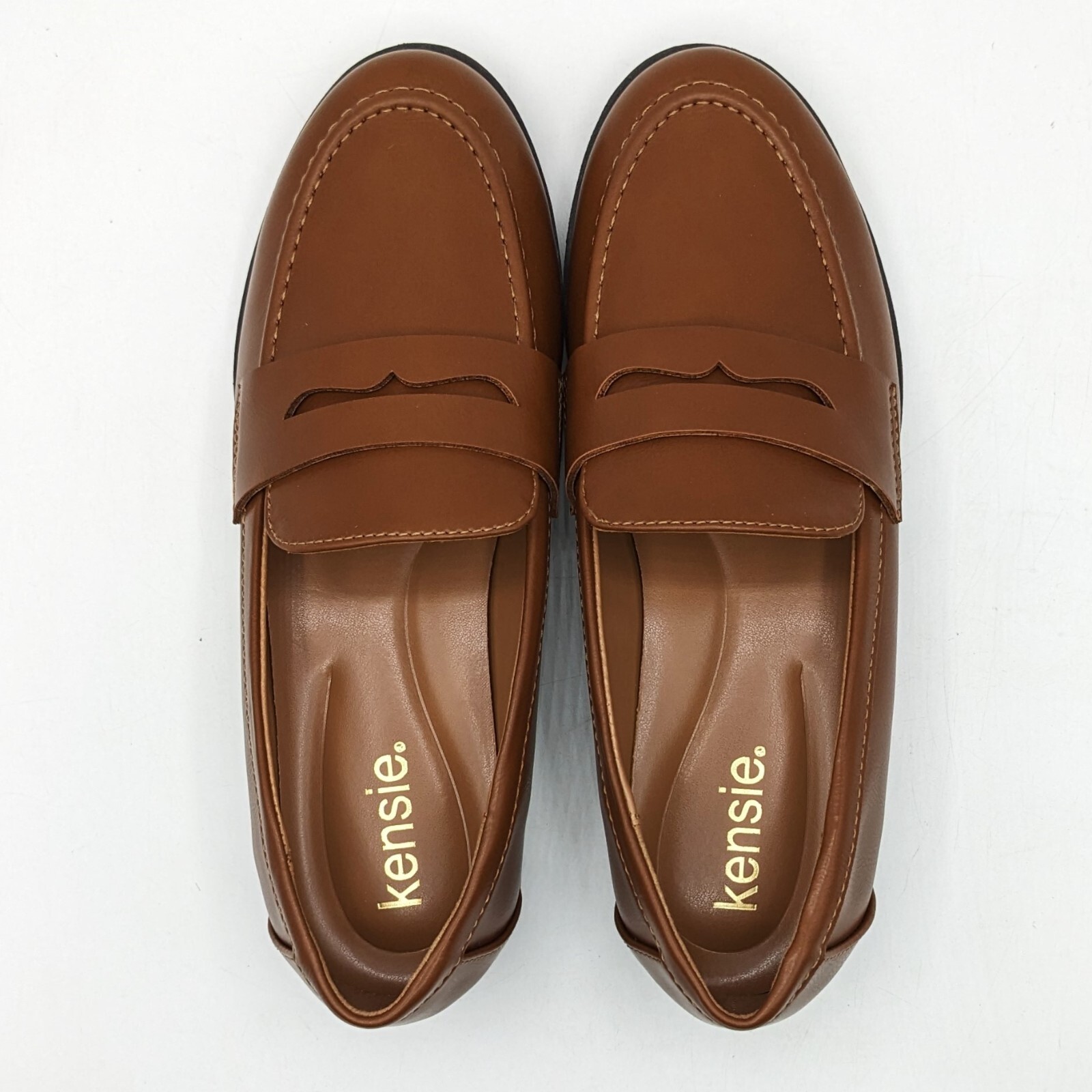 Kensie “Gitty” Women’s Slip-On Penny Loafer w/Padded Footbed (Cognac) – NEW