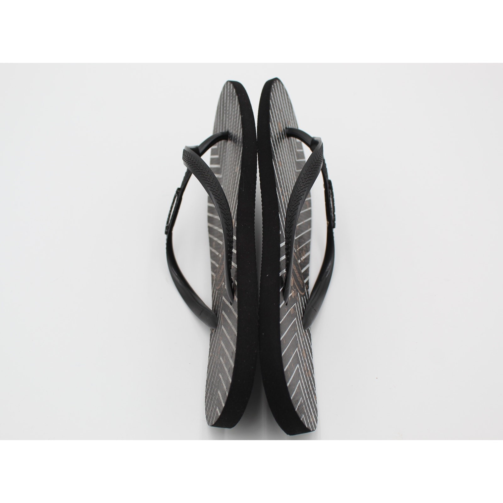 Havaianas Slim Metallic Print Flip Flops Womens 9 10 Black Beach Summer Resort
