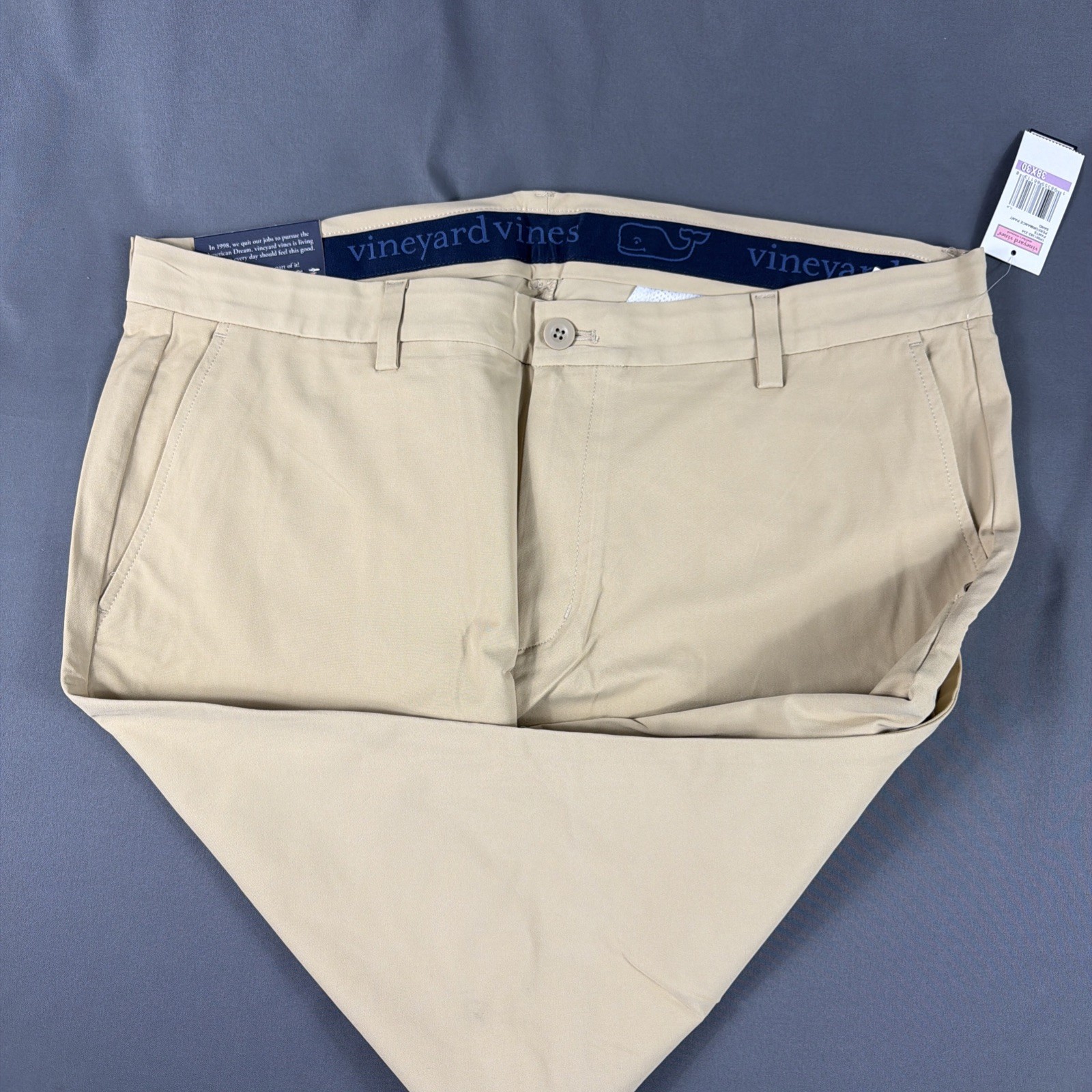 Vineyard Vines Golf Pants Performance Breaker 38 x 30 Sand Nylon Spandex NWT