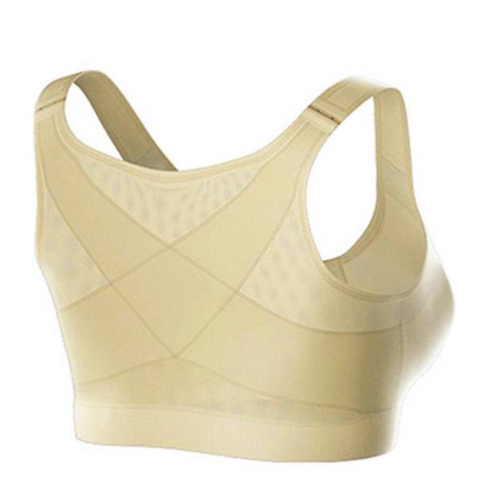 Women Posture Corrector Bra Wireless Back Support Lift Up Yoga Front Closure Bra