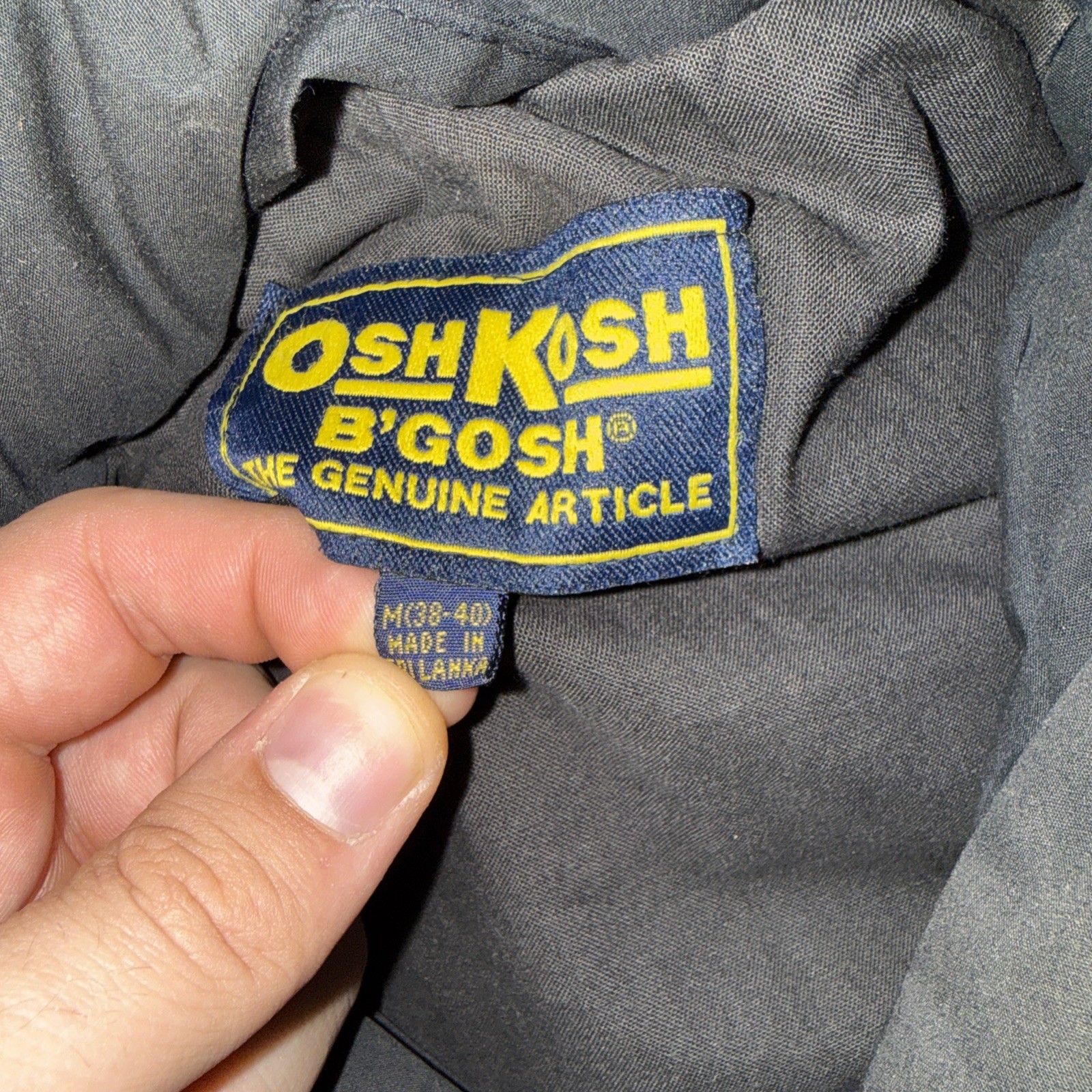 VINTAGE OshKosh B’Gosh Jacket Mens Medium Down Puffer Coat Hood Talon Zipper