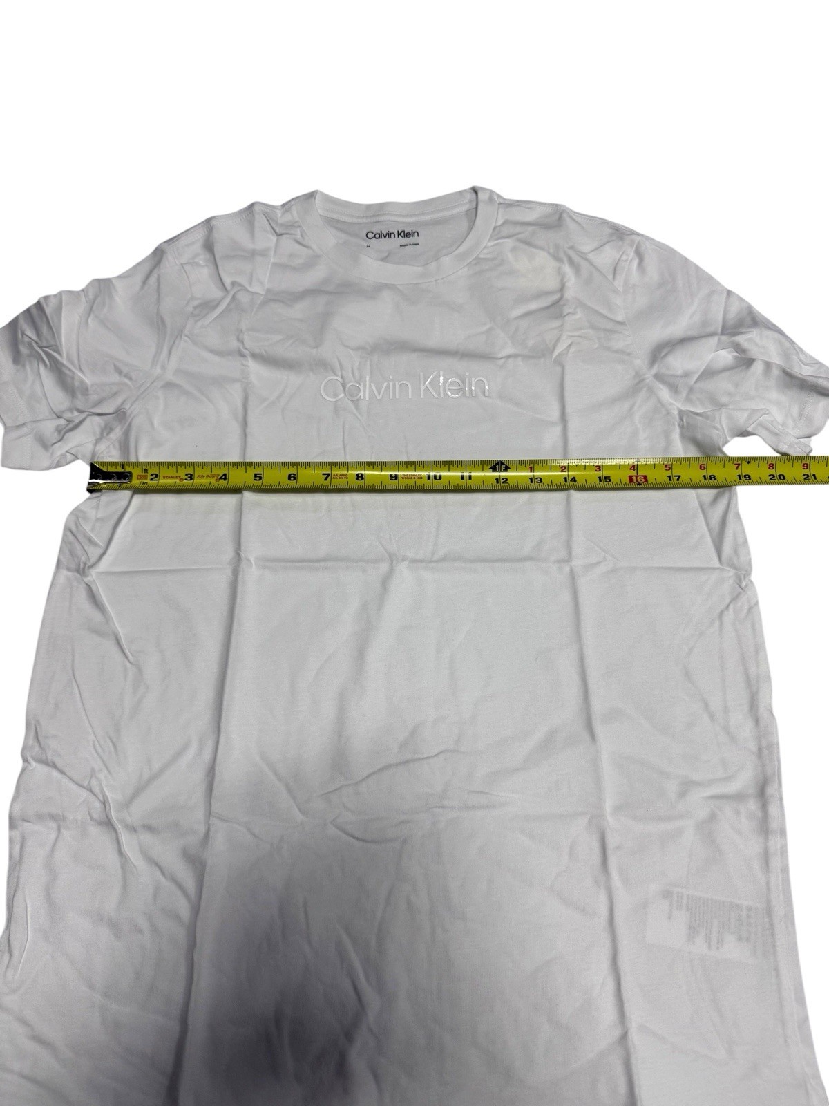 Calvin Klein Brilliant White & Logo Size M Crew Neck Graphic Tee *NEW w/ TAGS
