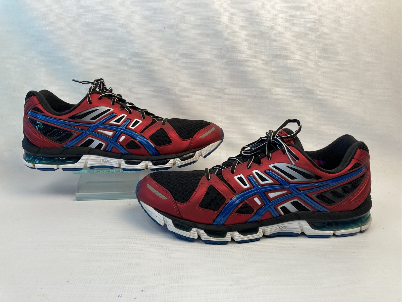 Asics Gel Cirrus33-2 Red Black Blue T314N Running Shoes Men 12.5 EUC HTF RARE