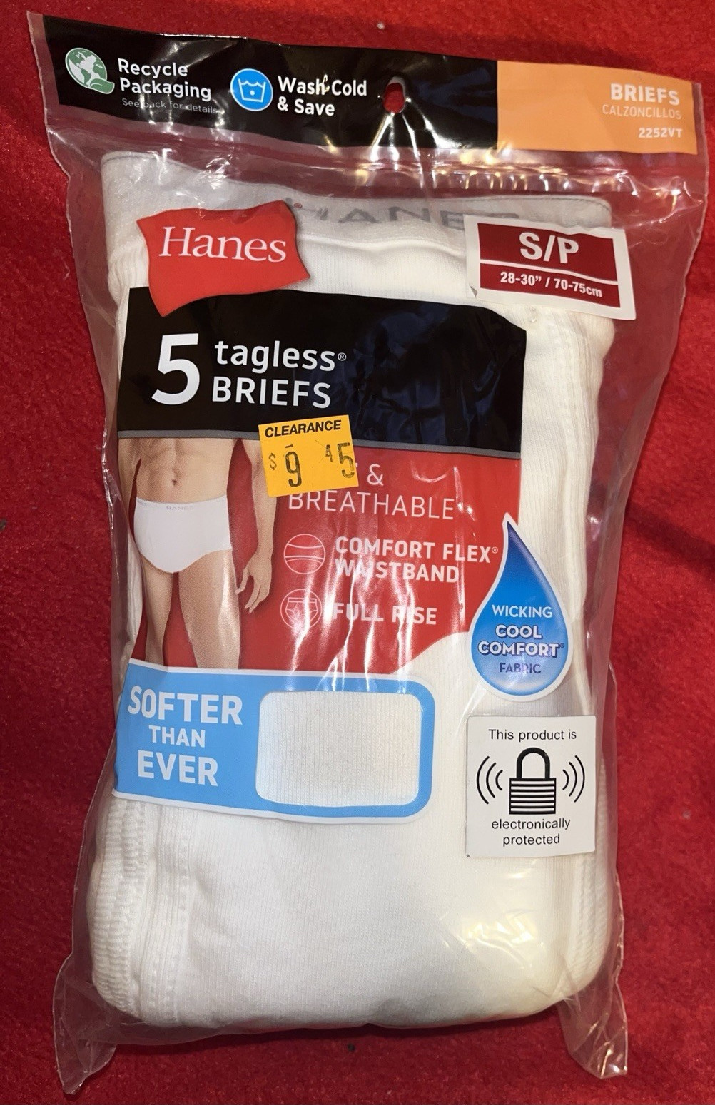 Hanes Tagless Breathable Comfort Flex Briefs 5-Pack White S 2252VT