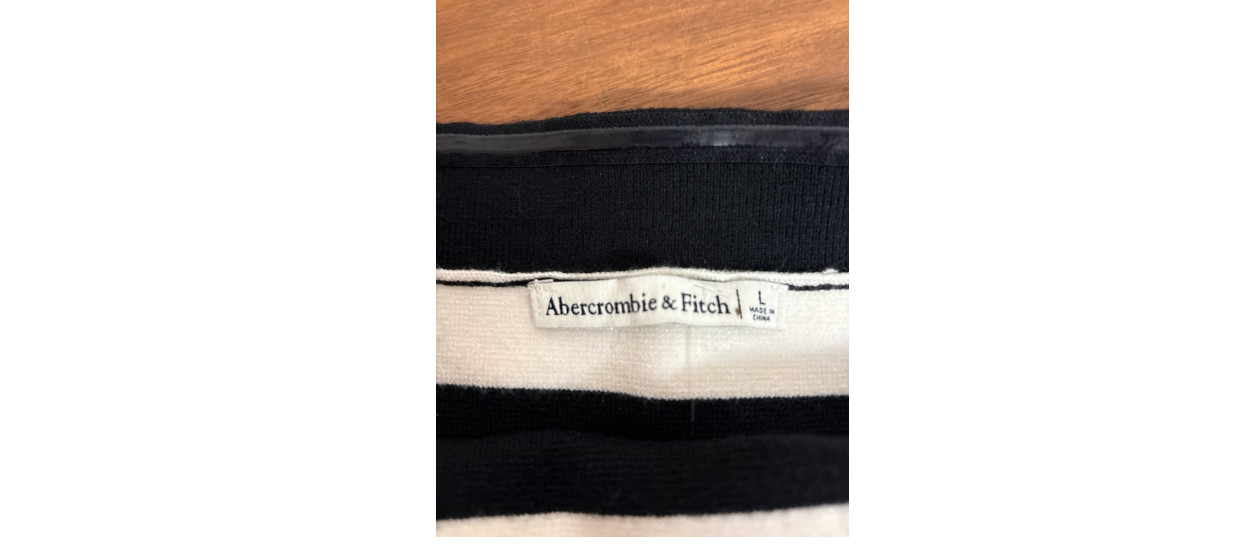 ABERCROMBIE & FITCH A&F STRIPED STRAPLESS MIDI SWEATER DRESS NWOT $100 L