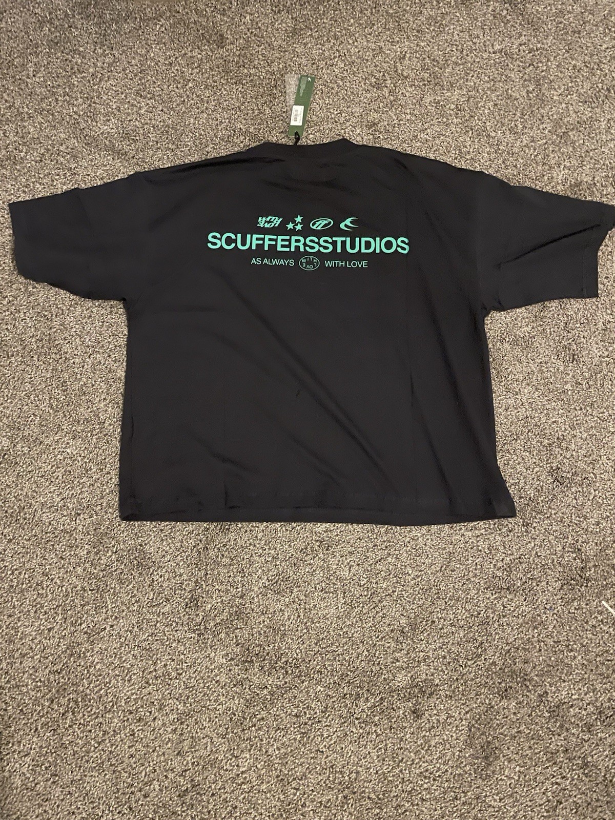 Scuffers Studios Tee Black Minimal Graphic Streetwear Shirt New With Tags
