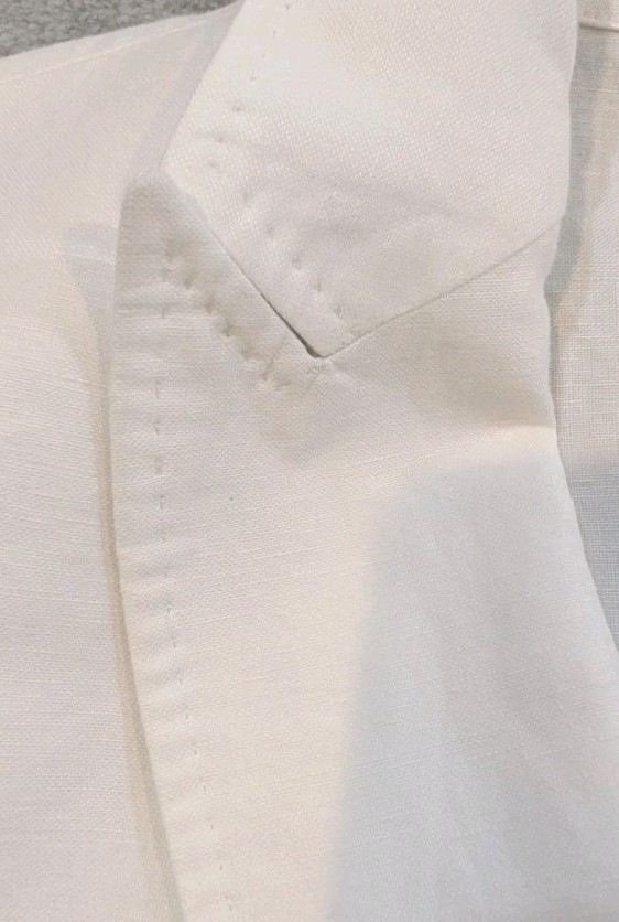 Baird McNutt Murano White Linen Blend Blazer Jacket Mens 2XB Single Breasted