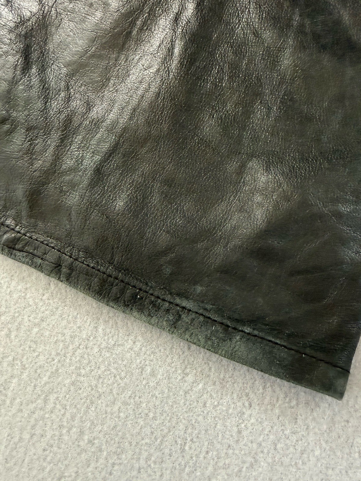 Vintage Guess GJ Leather Pants Mens 36×31 Black Bootcut Y2K Moto Biker Rocker