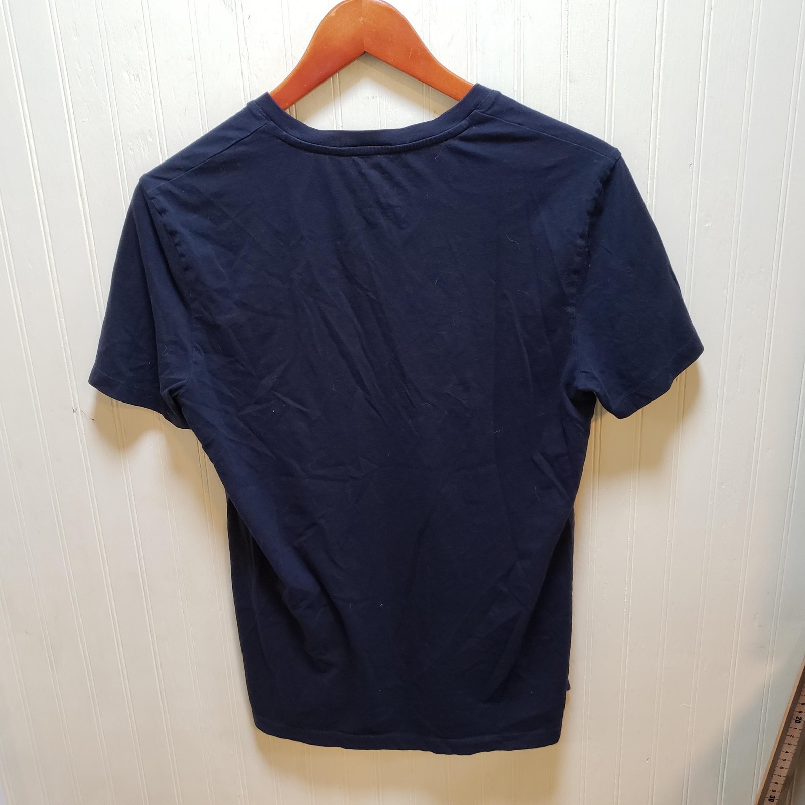 Armani Exchange Shirt Mens Medium Blue Colorblock Logo Graphic V-Neck Tee