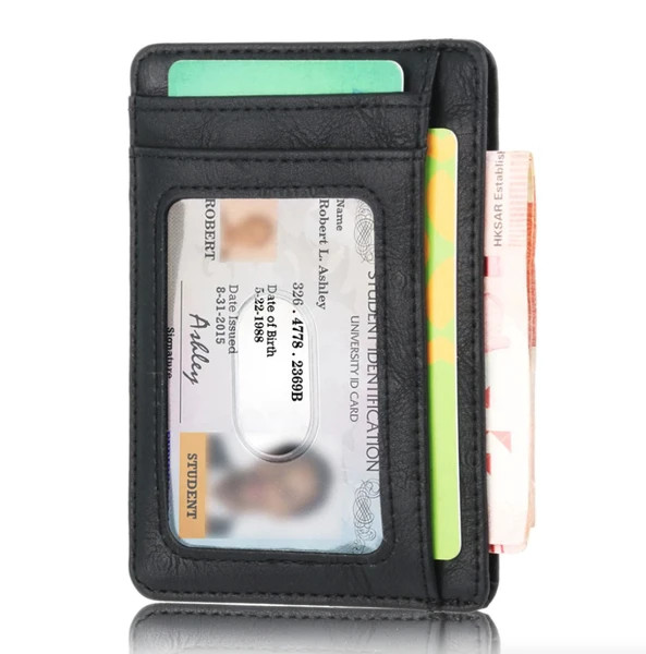 Mens Genuine Leather Wallet Slim Credit Card Holder RFID Blocking