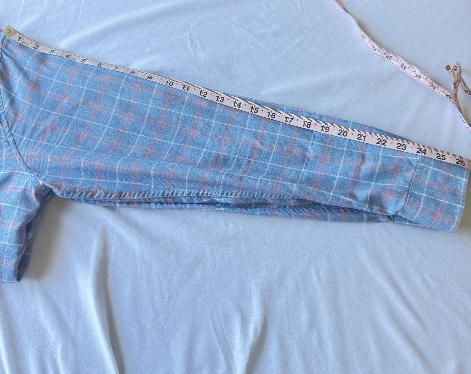 Faherty Brand Plaid Button Down Shirt Blue Pink Men’s Large Cotton