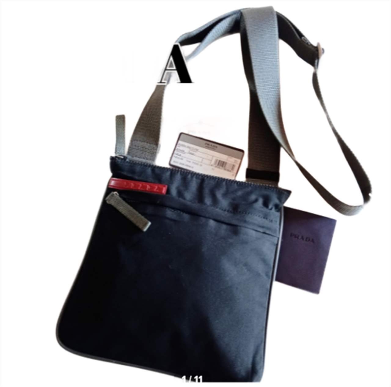 PRADA Sports Nylon Pochette Shoulder Bag Black Size: W:7.9 × H:7.9 in.