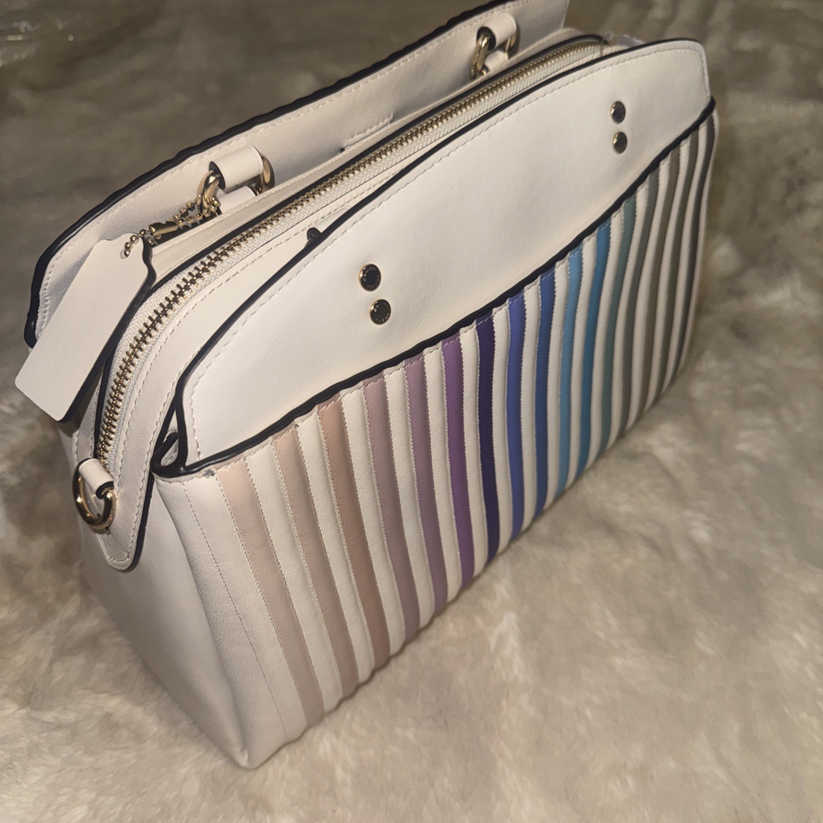 Coach 91051 Ombre Large Lillie Quilted Leather Satchel Carryall BNWT Rare