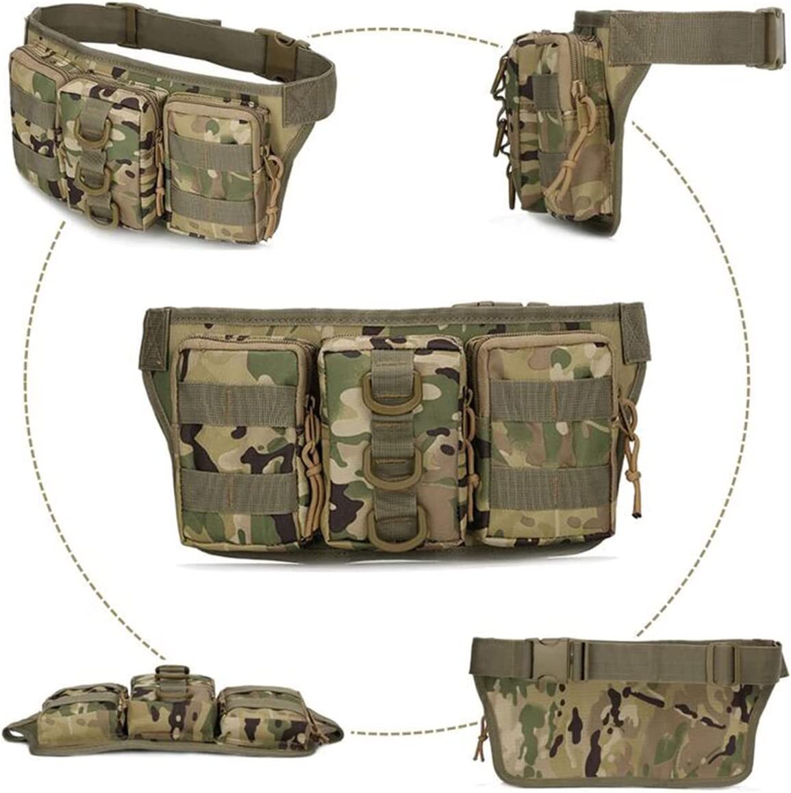 Tactical Fanny Pack Small Military Nylon Waist Bag Money Belt Bag for Daily Use