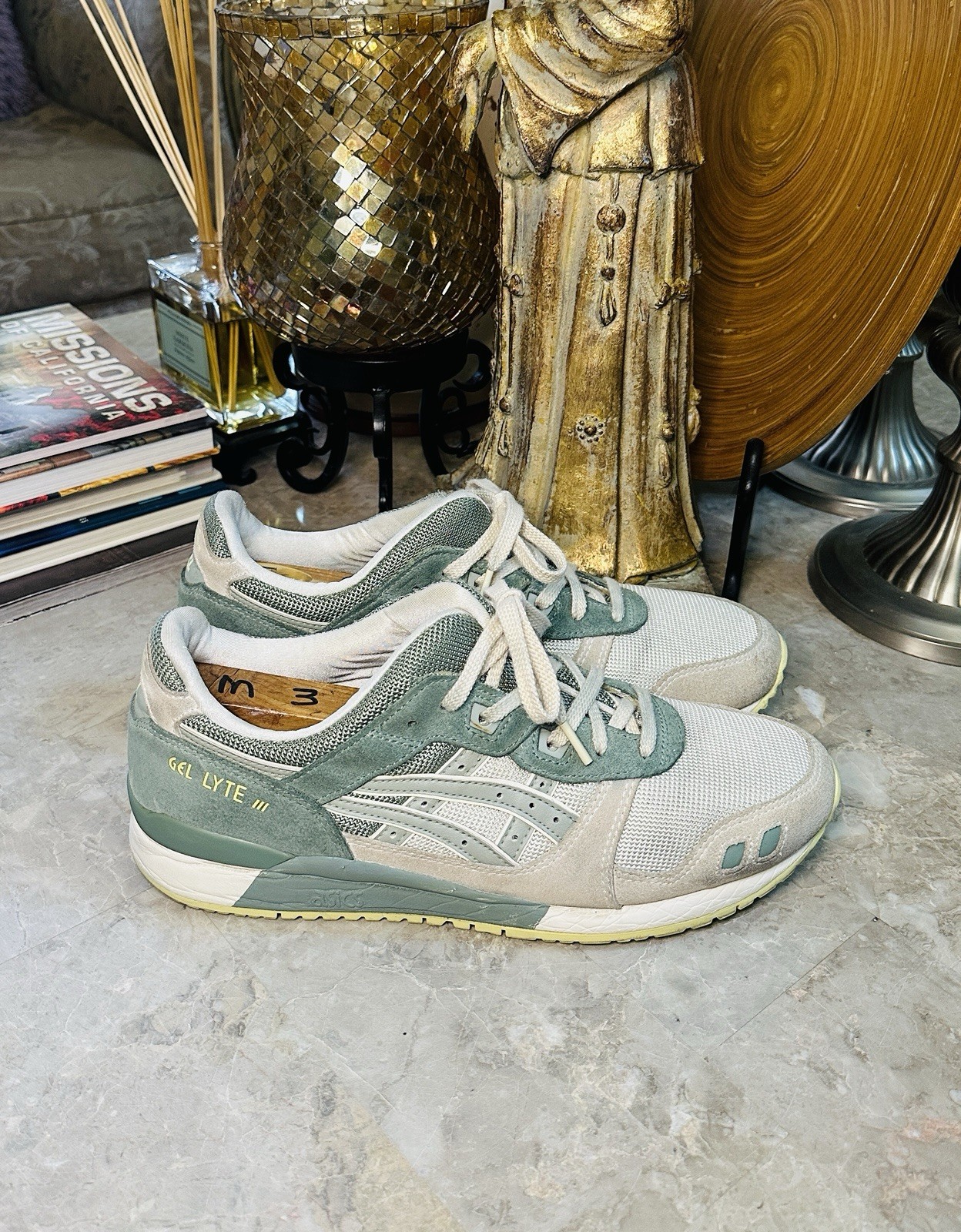 Asics Gel-Lyte III OG Light Sage / Slate Grey Running Shoes Size 10US