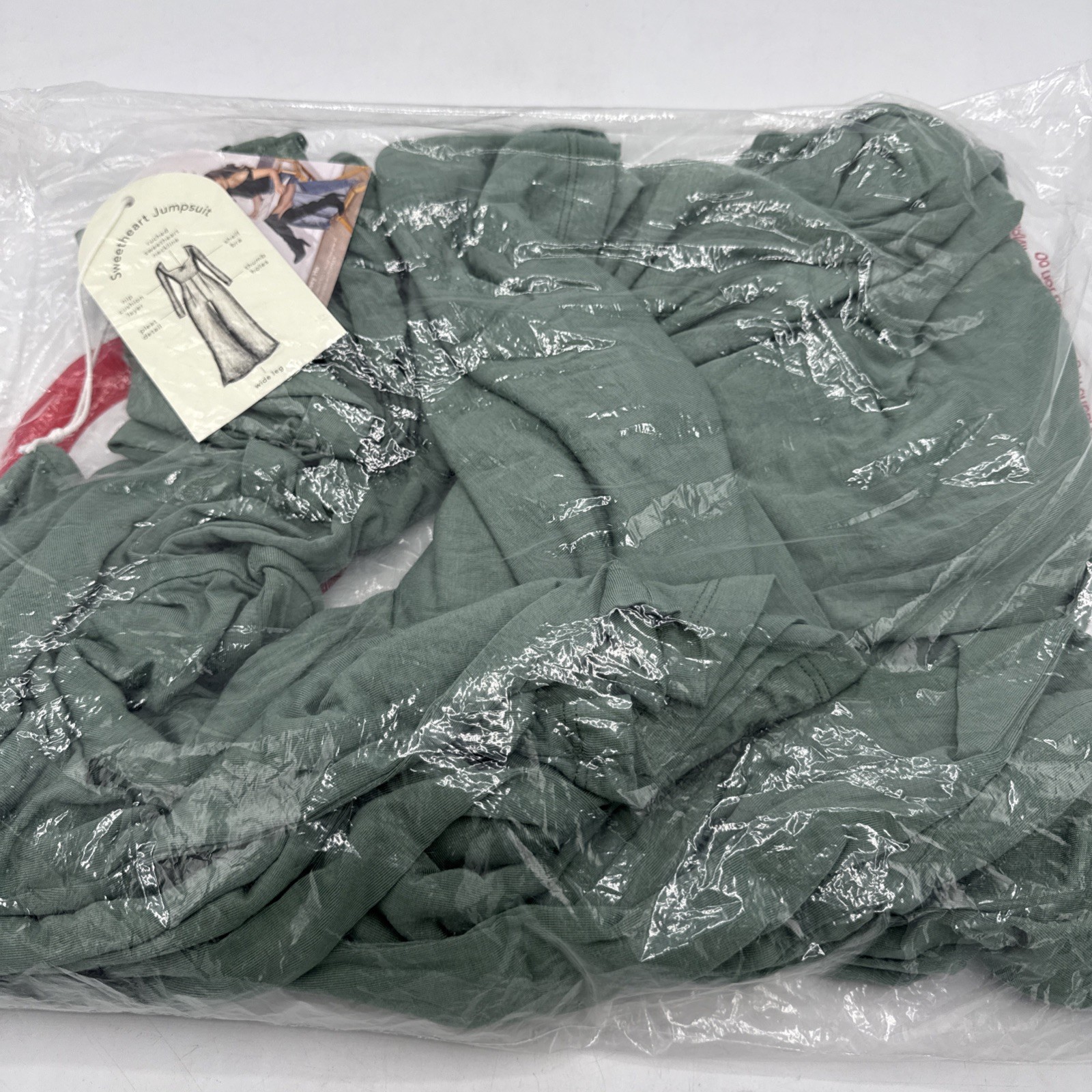 Blogilates Medium Hedge Green Sweetheart Jumpsuit Wide Leg pants NWT