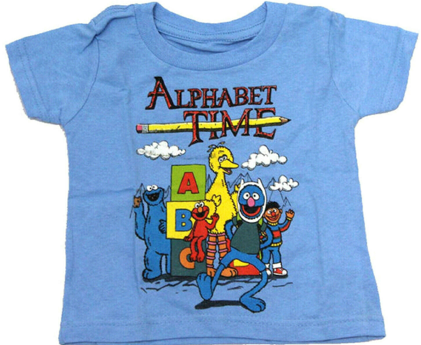 Sesame Street Alphabet Time Baby Infant Graphic Blue T-Shirt – NWT
