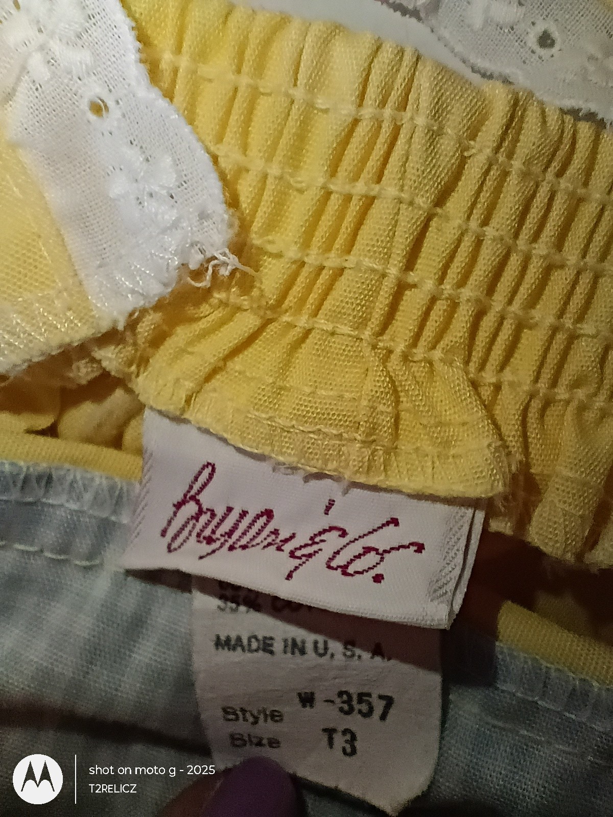 Vtg 3T Summer Embroidered Yellow Jumper~Gender Neutral-Field/Birds/Sky~USA Made