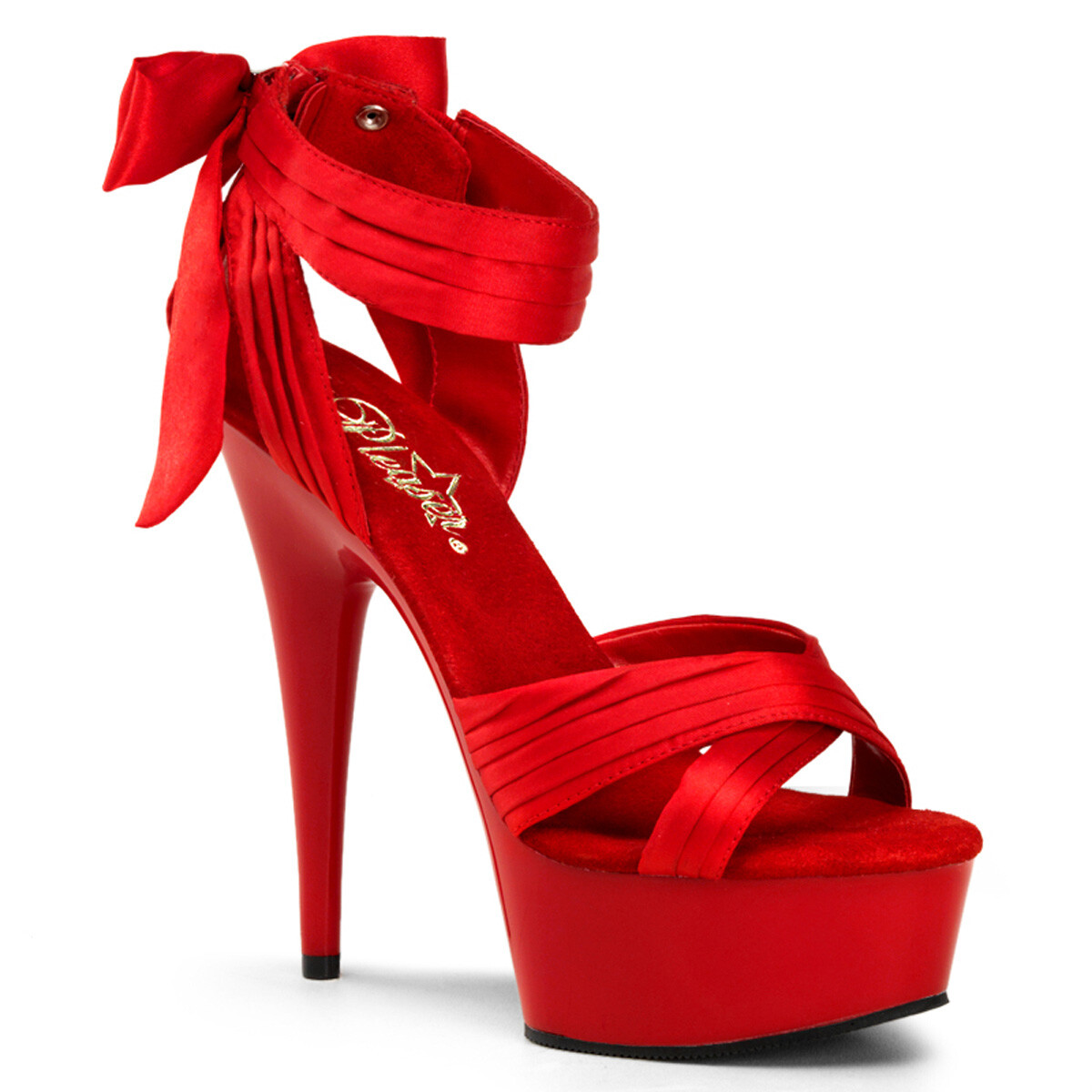 6″ Red Satin Platform Heels Mens Crossdresser Drag Queen Shoes Womans Size 13 14