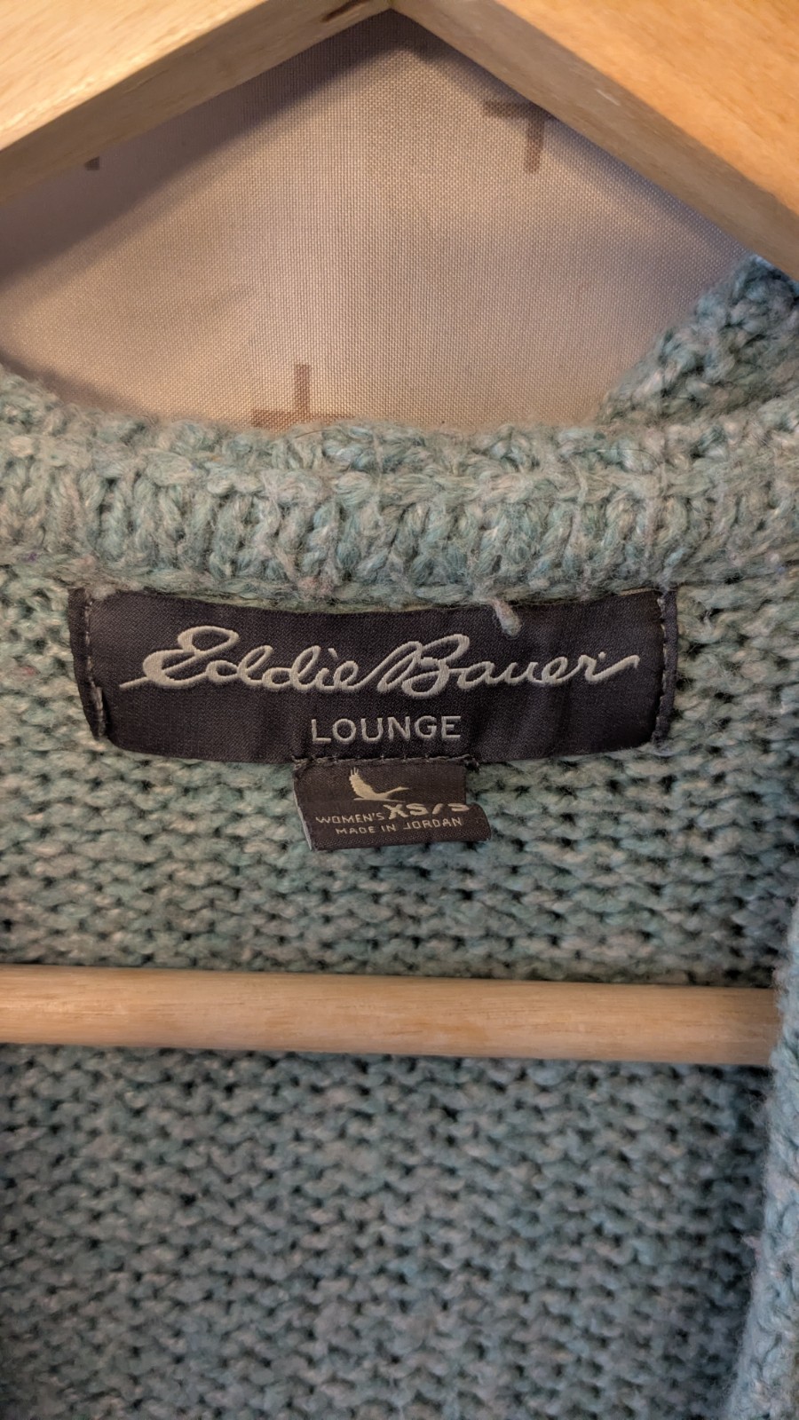 Eddie Bauer Knit Open Front Cardigan with Pockets and Hood in light blue