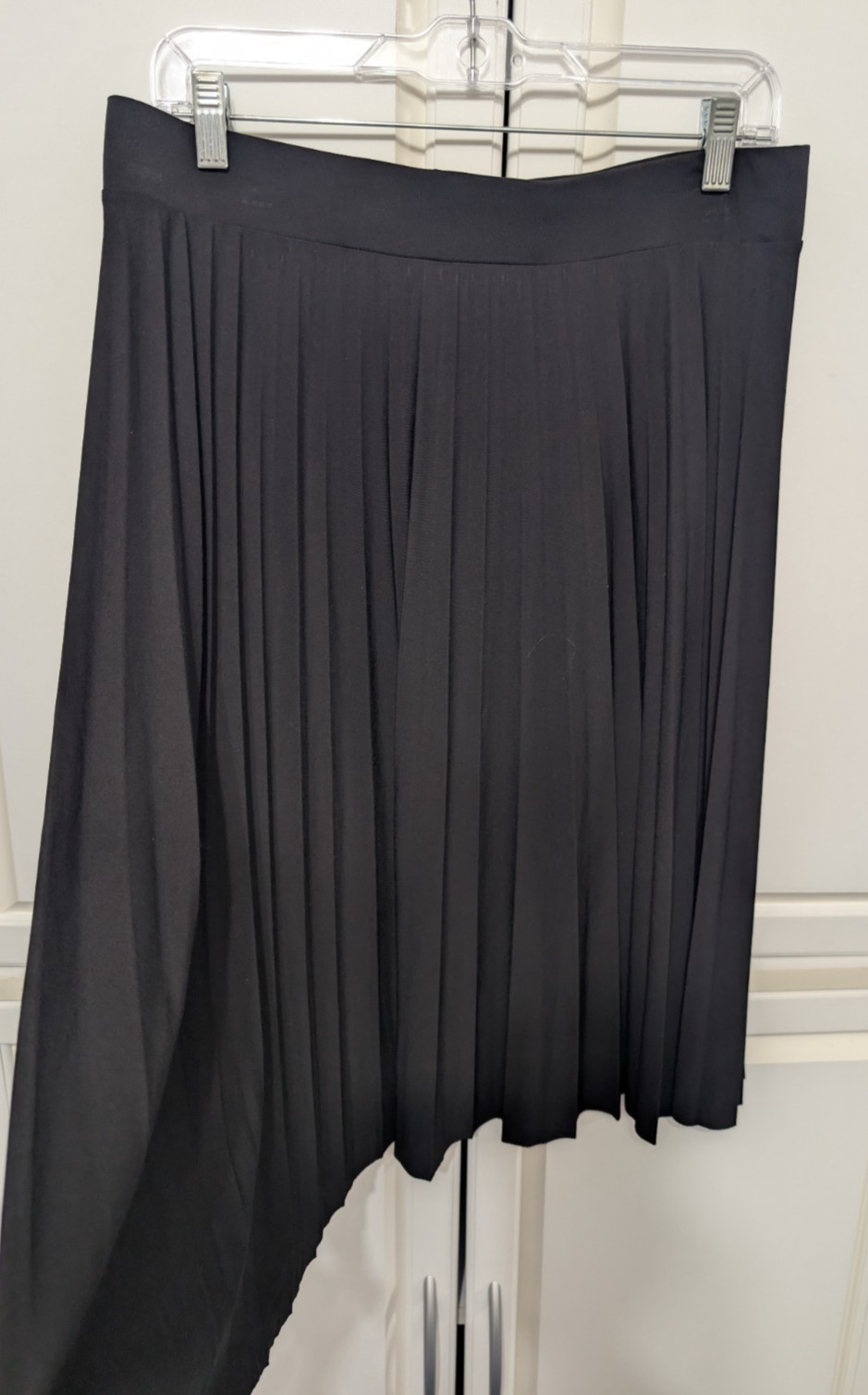 COVINGTON Skirt Women’s Size Large Elastic Waist Stretch Pull-On Pleated Black