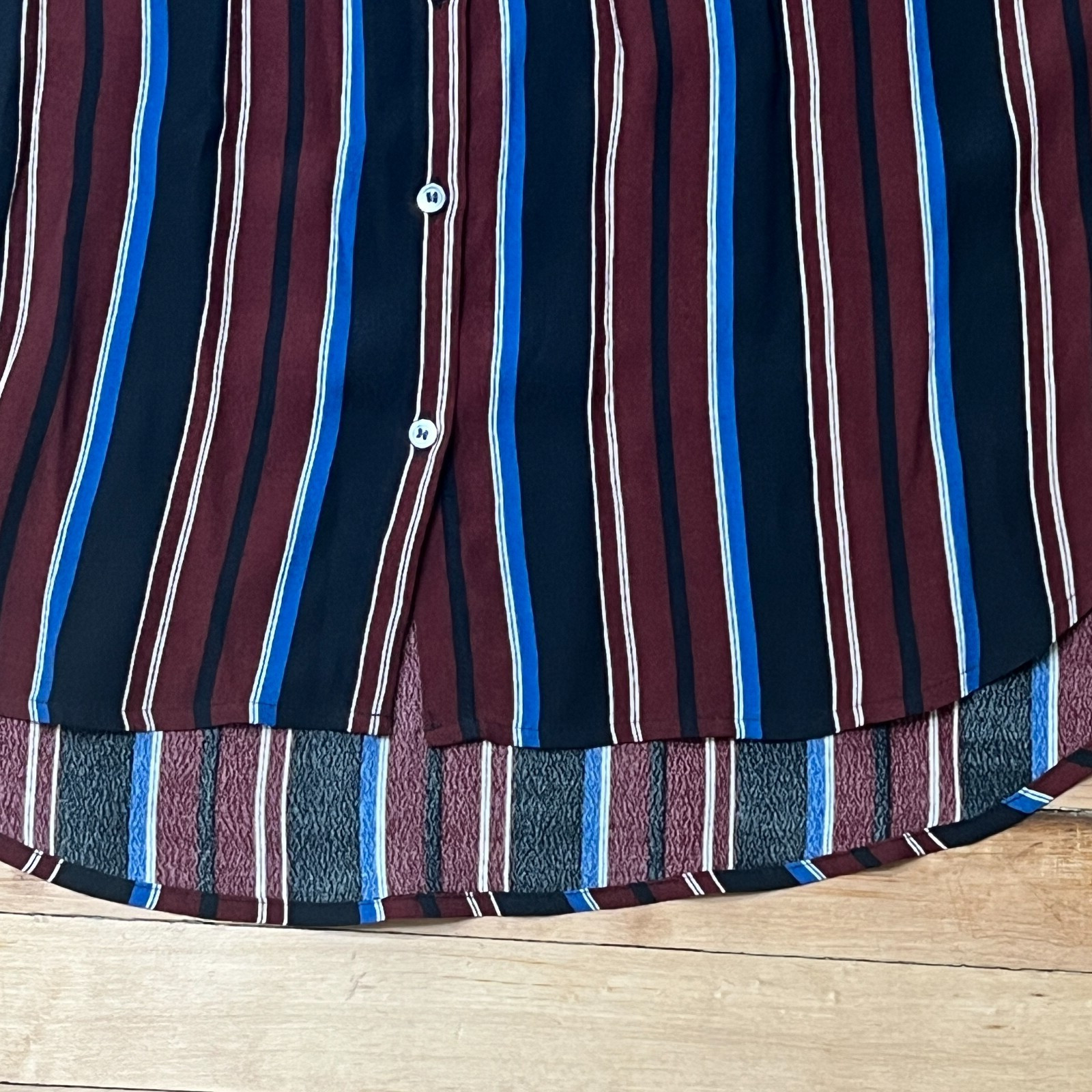 Madewell Blouse Womens Small Multi Striped Sleeveless Button Up Top Relaxed Fit