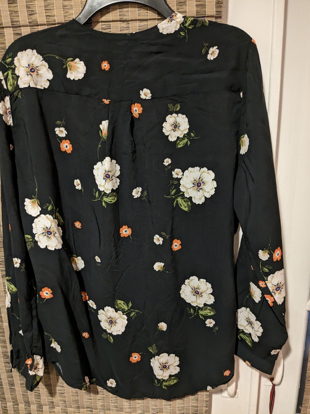 Brina & em Feminine Boho Cottage Core Floral Shirt Tab Sleeves Size L