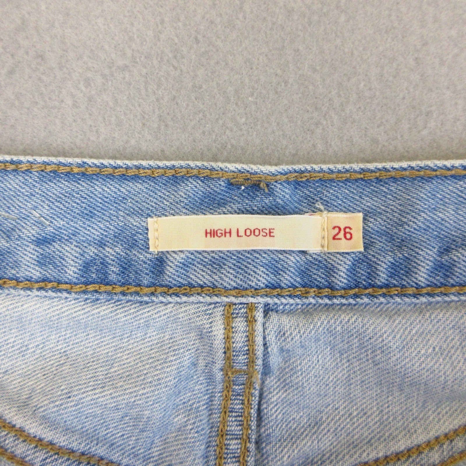 Levi’s Premium High Loose Jeans Women 26 Light Blue Wide Leg Cotton Hemp Blend