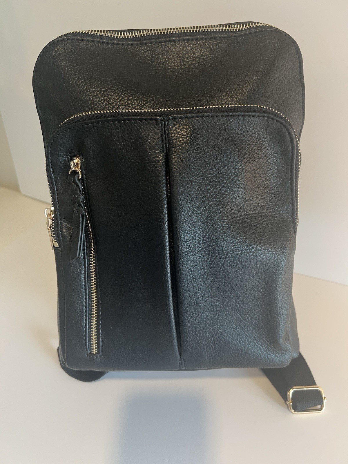Black Vegan Leather Backpack Purse | Clean Girl Minimalist Citycore Sleek Chic