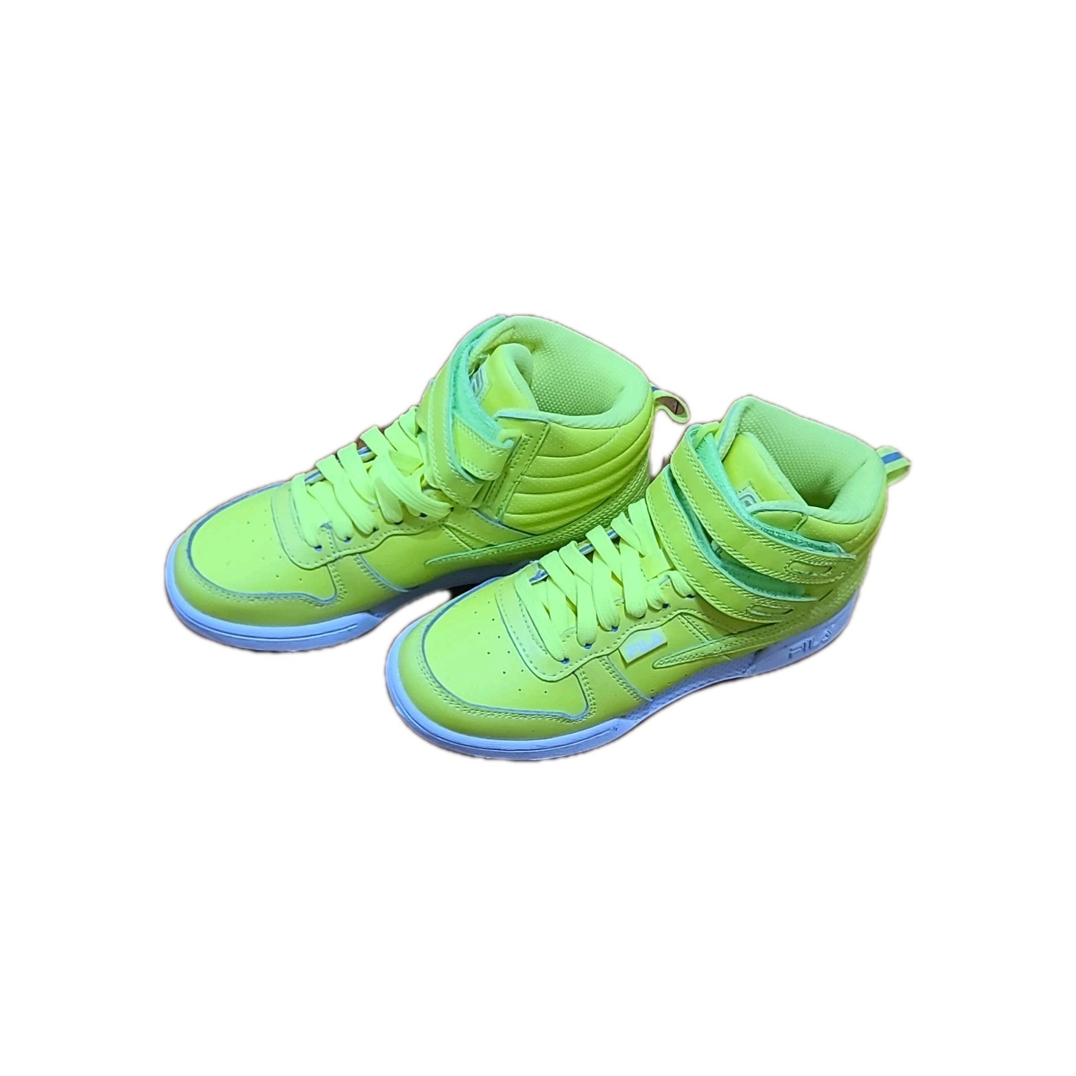 “FILA F-14 High Top Basketball Sneakers Double Strap Retro Neon” Unisex