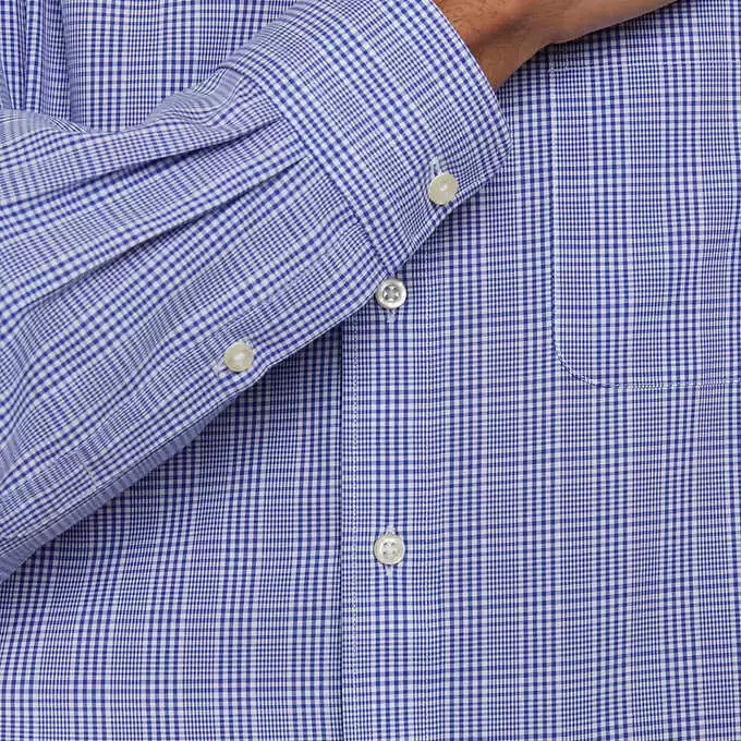 Kirkland Signature Men’s Traditional Fit Dress Shirt, Blue/White Plaid