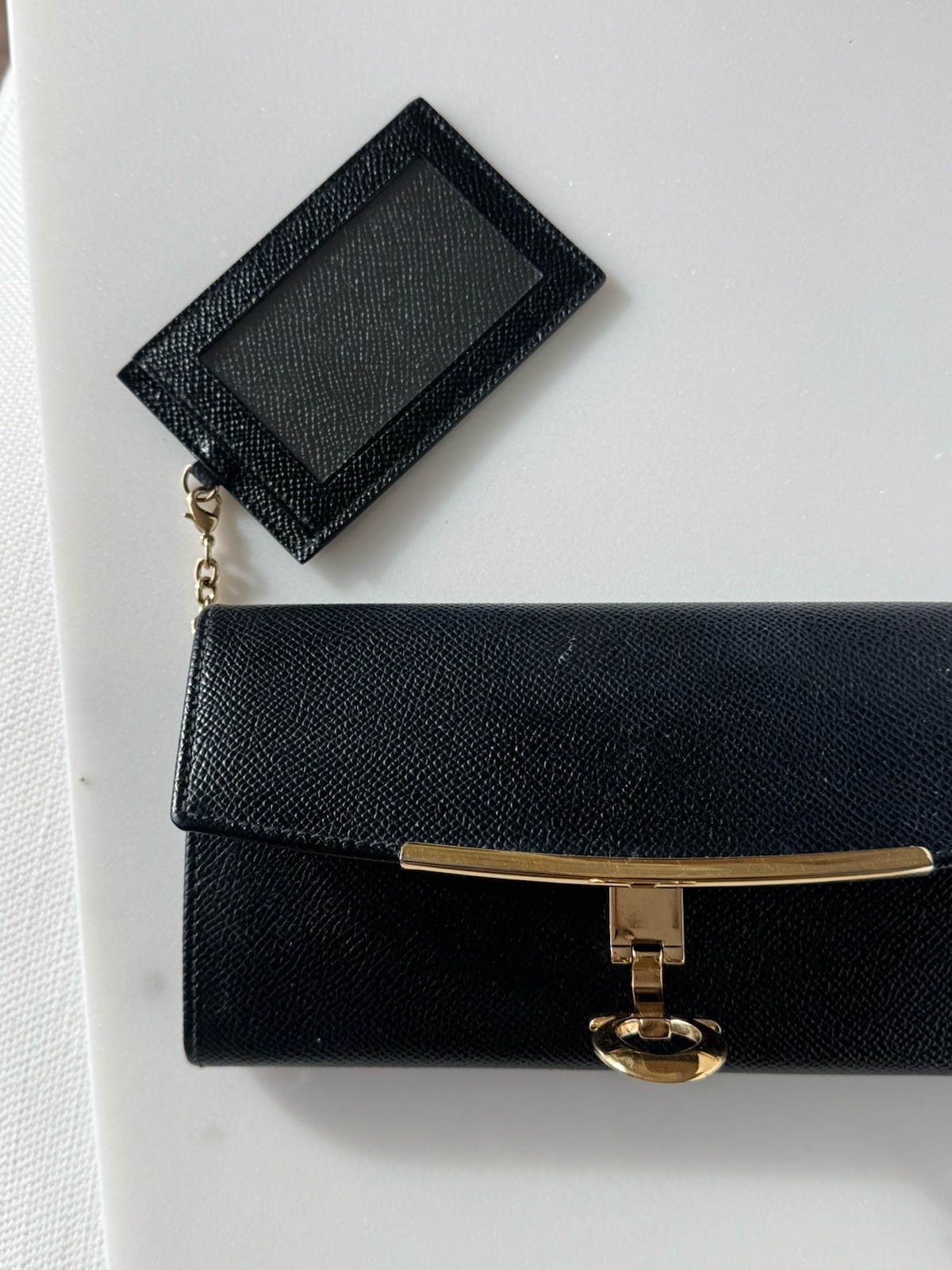 Salvatore Ferragamo Clip Continental Wallet Black with ID holder