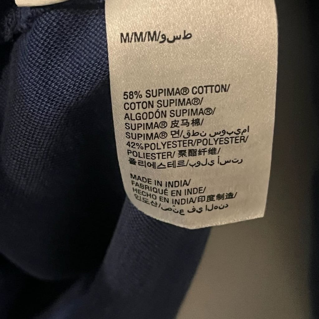 Tasso Elba Supima Cotton Blend Long Sleeve Polo Shirt Blue Medium 010-0008