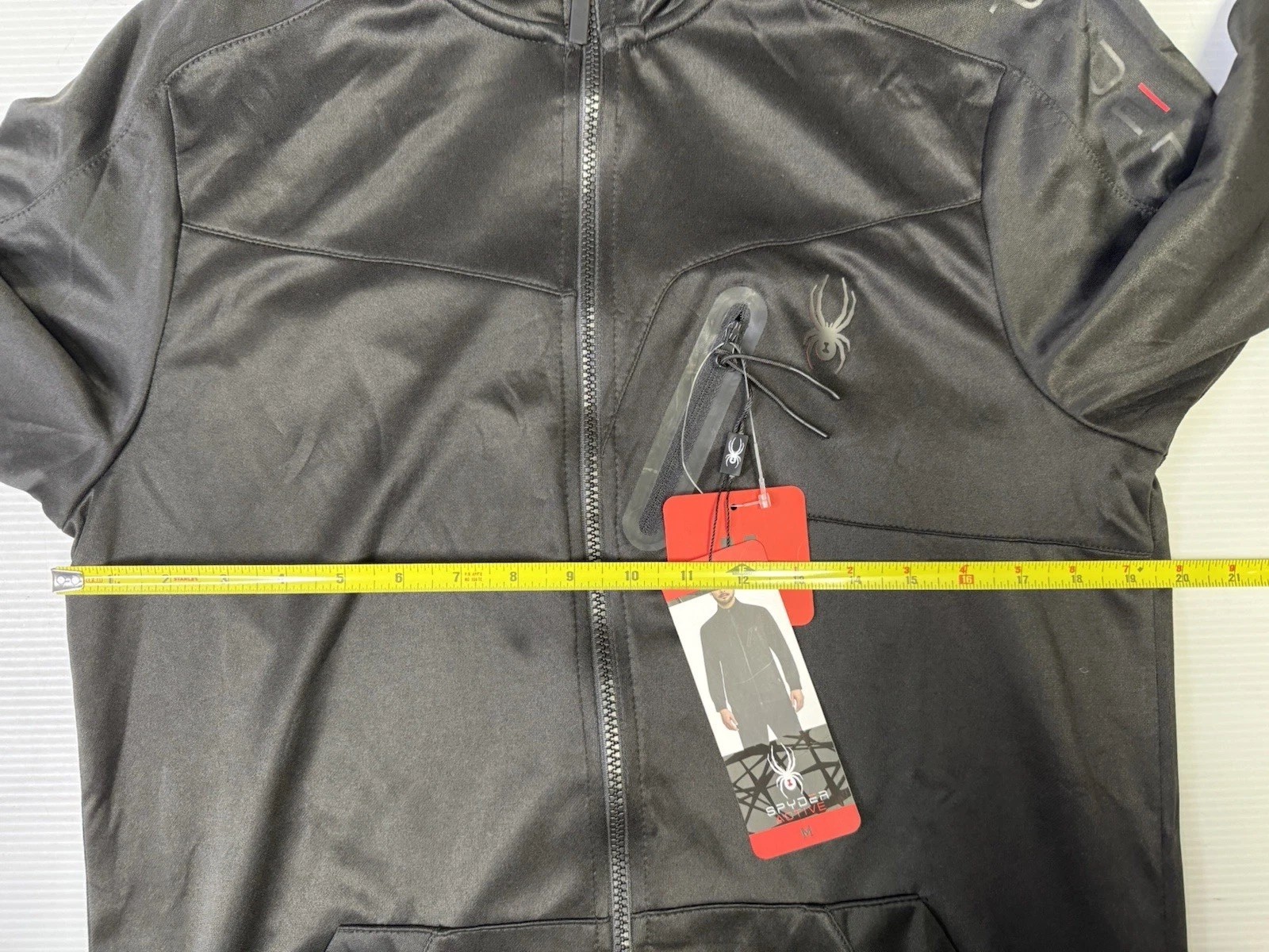 SPYDER Active Black Full Zip Breathable Jacket Moisture Wicking Size Medium