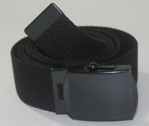 NEW ADJUSTABLE 56″ INCH ASSORTED CANVAS MILITARY WEB BELT BLACK BUCKLE MEN WOMEN