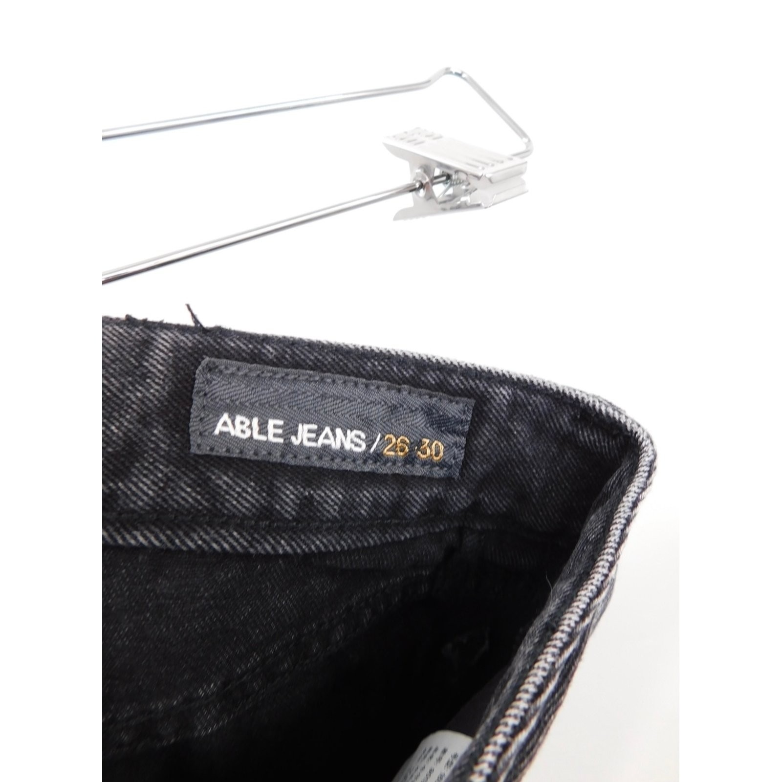 Able Women’s Black High Waist Wide Leg Denim Jeans Size 26/30 In Black