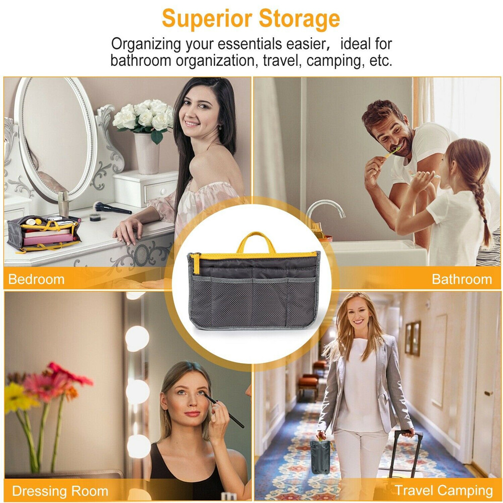 Handbag Organizer Insert Purse Large Liner Organizer Tote Tidy Bag Travel Women