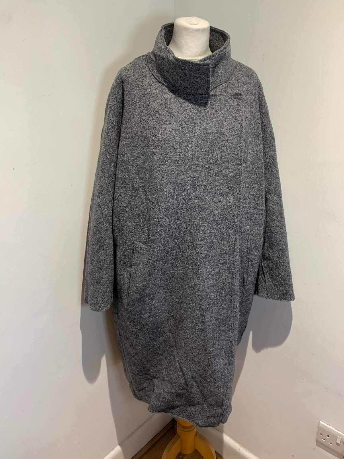 OSKA Over Sized Coat Size 1 UK 10 12 14 VGC Boiled Virgin Wool lined lagenlook