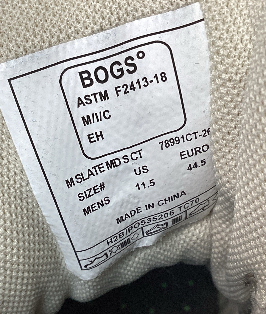 Bogs Mens Slate Sand Tan Comp Toe Work & Safety Boots 78991CT-262 Size 11.5 M