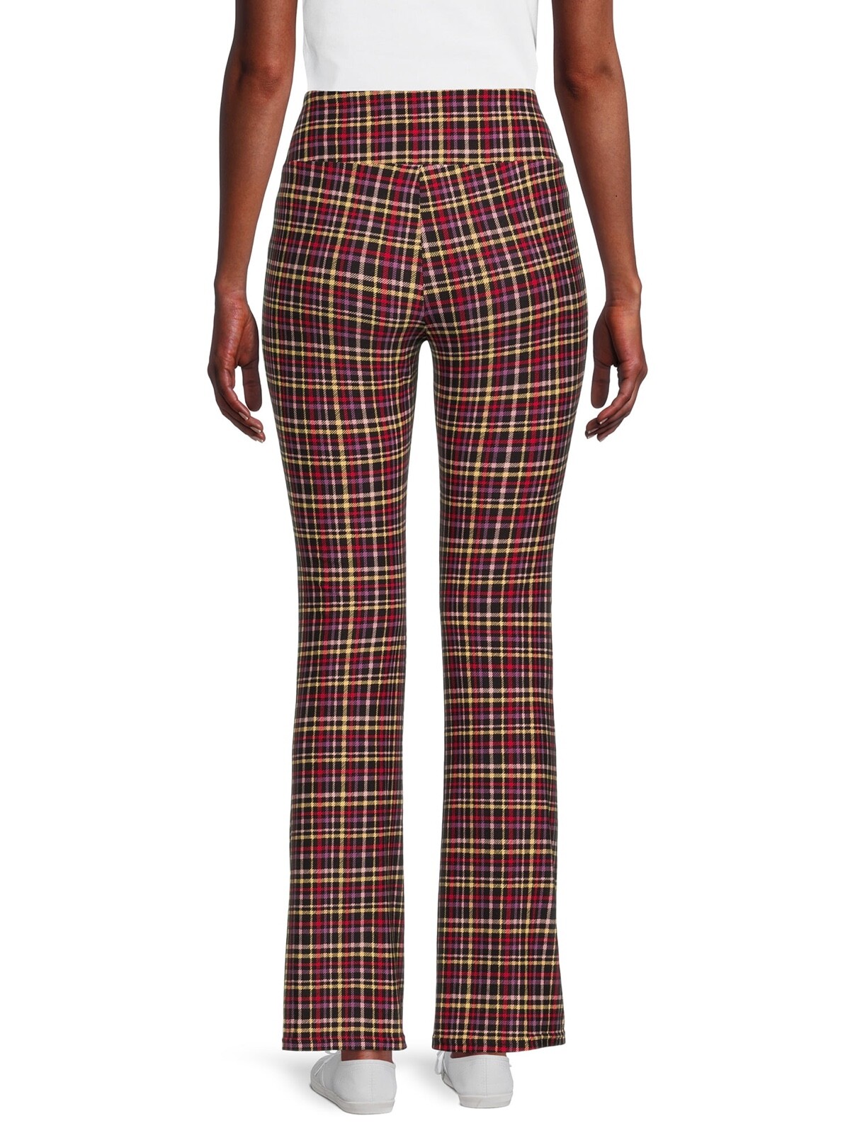 New No Boundaries Plaid Knit Flare Pants Juniors Women Many Sizes
